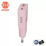 AVAX CH641P NANO SLIM 30W töltő adapter USB-C (PD3.0)+USB-A (QC3.0), rózsaszín