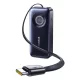 Baseus EnerCore CR11 gyorstöltő powerbank 20000 mAh, 67W, beépített USB Type-C automata behúzós kábel, fekete