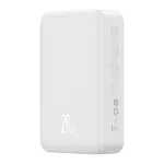 Baseus EnerFill FM41 Magnetic vezeték nélküli gyorstöltő powerbank 20000 mAh, 20W, fehér + 60W USB Type-C, 30cm kábel