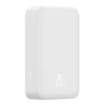 Baseus EnerFill FM41 Magnetic vezeték nélküli gyorstöltő powerbank 20000 mAh, 20W, fehér + 60W USB Type-C, 30cm kábel
