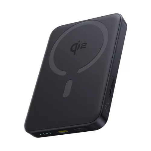 Baseus EnerFill FM12 Qi2 Magnetic vezeték nélküli gyorstöltő powerbank 10000 mAh, 22.5W, fekete + USB Type-C, 30cm kábel