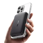 Baseus EnerFill FM12 Qi2 Magnetic vezeték nélküli gyorstöltő powerbank 10000 mAh, 22.5W, fekete + USB Type-C, 30cm kábel