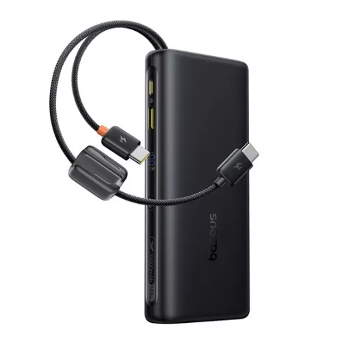 Baseus EnerFill FC41 gyorstöltő powerbank 25000 mAh 145W, beépített 2×USB Type-C kábel, fekete