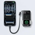 Baseus EnerFill FT31 gyorstöltő powerbank & Apple Watch 10000 mAh 45W, beépített USB Type-C kábel, fekete