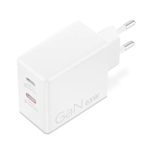 Lenovo Dual USB-C 65W GaN Charger - White