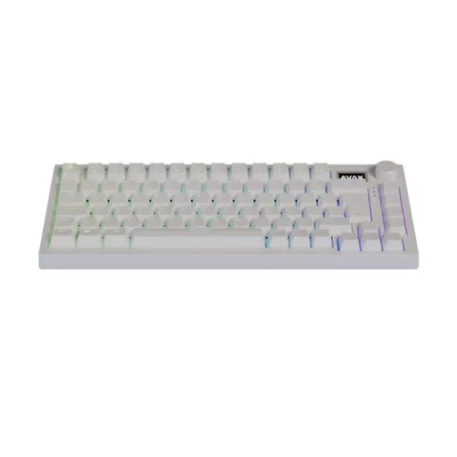 AVAX GM02 PRO Fehér 75% Gasket RGB tri-mode mechanikus billentyűzet Gateron piros switch, magyar kiosztás