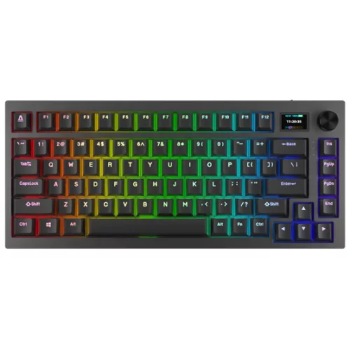 AVAX GM02 PRO 75% Gasket RGB tri-mode mechanikus billentyűzet Gateron sárga switch, magyar kiosztás