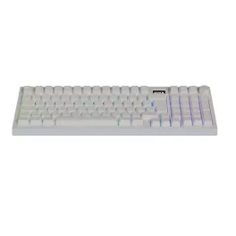   AVAX GM03 PRO Fehér 98% Gasket RGB tri-mode mechanikus billentyűzet Gateron piros switch, magyar kiosztás