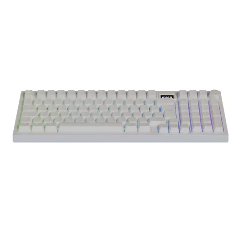 AVAX GM03 PRO Fehér 98% Gasket RGB tri-mode mechanikus billentyűzet Gateron piros switch, magyar kiosztás