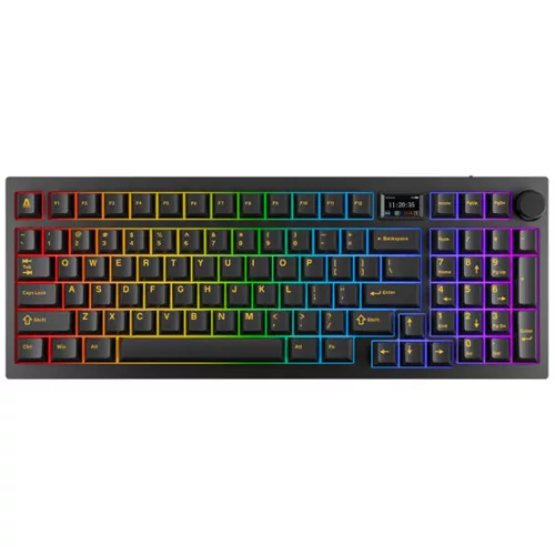 AVAX GM03 PRO 98% Gasket RGB tri-mode mechanikus billentyűzet Gateron sárga switch, magyar kiosztás