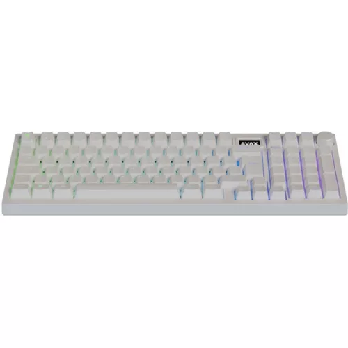 AVAX GM03 PRO Fehér 98% Gasket RGB tri-mode mechanikus billentyűzet Gateron sárga switch, magyar kiosztás