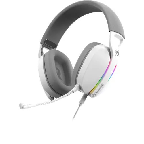 MARVO Pulz 70S vezetékes fejhallgató - fehér - RGB világítás