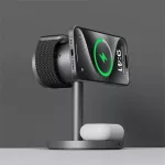 Aukey MagFusion 3-in-1 Pro Qi2 aktív hűtésű vezeték nélküli töltőállvány