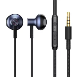   Baseus Encok H19 Wired Earphones 3,5 mm jack mikrofonos fülhallgató, fekete