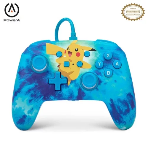 PowerA Enhanced Nintendo Switch vezetékes kontroller - Tie Dye Pikachu