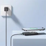 Baseus Magnetic Mini vezeték nélküli gyorstöltő powerbank 5000 mAh, 20W, fekete + 60W USB Type-C, 30cm kábel