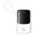 Baseus Qpow Pro+ gyorstöltő powerbank 10000 mAh, 22.5W, beépített USB Type-C kábel, fehér