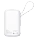 Baseus Qpow Pro+ gyorstöltő powerbank 10000 mAh, 22.5W, beépített USB Type-C kábel, fehér