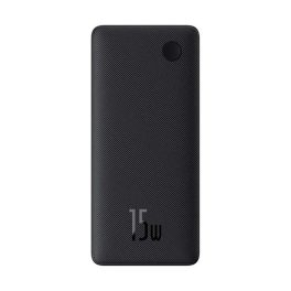   Baseus Airpow Lite powerbank 10000 mAh, 15W, fekete + USB Type-C, 30cm kábel