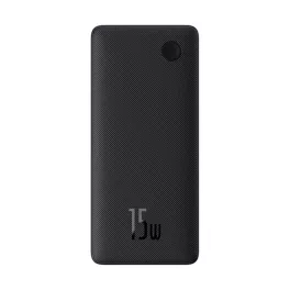   Baseus Airpow Lite powerbank 10000 mAh, 15W, fekete + USB Type-C, 30cm kábel