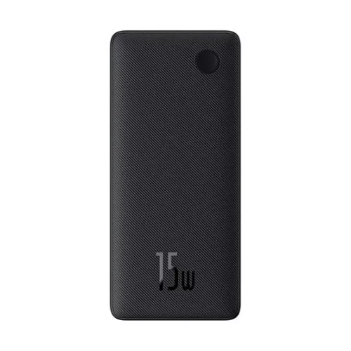 Baseus Airpow Lite powerbank 10000 mAh, 15W, fekete + USB Type-C, 30cm kábel