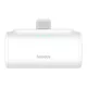 Baseus Compact gyorstöltő powerbank 5000 mAh, 20W iPhone csatlakozóval, fehér