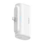 Baseus Compact gyorstöltő powerbank 5000 mAh, 20W iPhone csatlakozóval, fehér