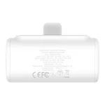 Baseus Compact gyorstöltő powerbank 5000 mAh, 20W iPhone csatlakozóval, fehér