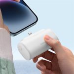 Baseus Compact gyorstöltő powerbank 5000 mAh, 20W iPhone csatlakozóval, fehér