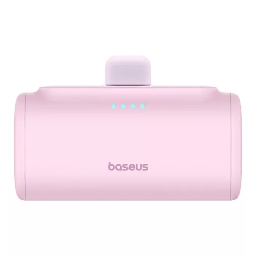 Baseus Compact gyorstöltő powerbank 5000 mAh, 20W iPhone csatlakozóval, rózsaszín