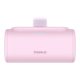 Baseus Compact gyorstöltő powerbank 5000 mAh, 20W iPhone csatlakozóval, rózsaszín