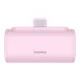 Baseus Compact gyorstöltő powerbank 5000 mAh, 20W iPhone csatlakozóval, rózsaszín