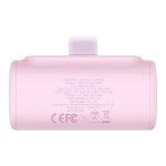 Baseus Compact gyorstöltő powerbank 5000 mAh, 20W iPhone csatlakozóval, rózsaszín