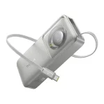 Baseus Free2Pull gyorstöltő powerbank 10000 mAh, 30W, beépített USB Type-C kábel, szürke