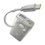 Baseus Free2Pull gyorstöltő powerbank 10000 mAh, 30W, beépített USB Type-C kábel, szürke