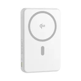   Baseus Airpow II Qi2 Magnetic vezeték nélküli gyorstöltő powerbank 10000 mAh, 22.5W, fehér + 60W USB Type-C, 30cm kábel