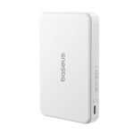 Baseus Airpow II Qi2 Magnetic vezeték nélküli gyorstöltő powerbank 10000 mAh, 22.5W, fehér + 60W USB Type-C, 30cm kábel