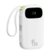 Baseus EnerFill FC31 gyorstöltő powerbank 20000 mAh, 45W, beépített 2×USB Type-C kábel, fehér