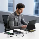 Baseus EnerGeek GP12 gyorstöltő powerbank 20800 mAh, 145W, szürke + 100W USB Type-C, 1m kábel