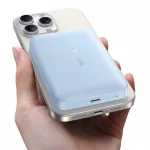 Baseus EnerFill FM11 Magnetic vezeték nélküli gyorstöltő powerbank 10000 mAh, 22.5W, kék + 60W USB Type-C, 30cm kábel