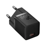 Baseus GaN5 Mini hálózati gyorstöltő 30W, USB Type-C, fekete + 100W USB Type-C, 1m kábel