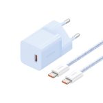 Baseus GaN5 Mini hálózati gyorstöltő 30W, USB Type-C, kék + 100W USB Type-C, 1m kábel