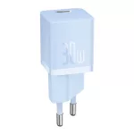 Baseus GaN5 Mini hálózati gyorstöltő 30W, USB Type-C, kék + 100W USB Type-C, 1m kábel