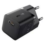 Baseus GaN5 Mini hálózati gyorstöltő 25W, USB Type-C, fekete + 100W USB Type-C, 1m kábel
