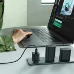 Baseus GaN5 Mini hálózati gyorstöltő 25W, USB Type-C, fekete + 100W USB Type-C, 1m kábel