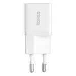 Baseus GaN5 Mini hálózati gyorstöltő 25W, USB Type-C, fehér