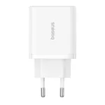 Baseus Cube hálózati gyorstöltő 30W, USB Type-C + 2×USB Type-A, fehér