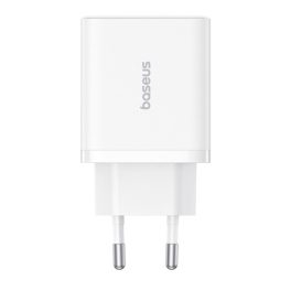   Baseus Cube hálózati gyorstöltő 30W, USB Type-C + 2×USB Type-A, fehér