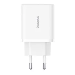   Baseus Cube hálózati gyorstöltő 30W, USB Type-C + 2×USB Type-A, fehér