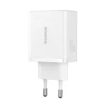 Baseus Cube hálózati gyorstöltő 30W, USB Type-C + 2×USB Type-A, fehér